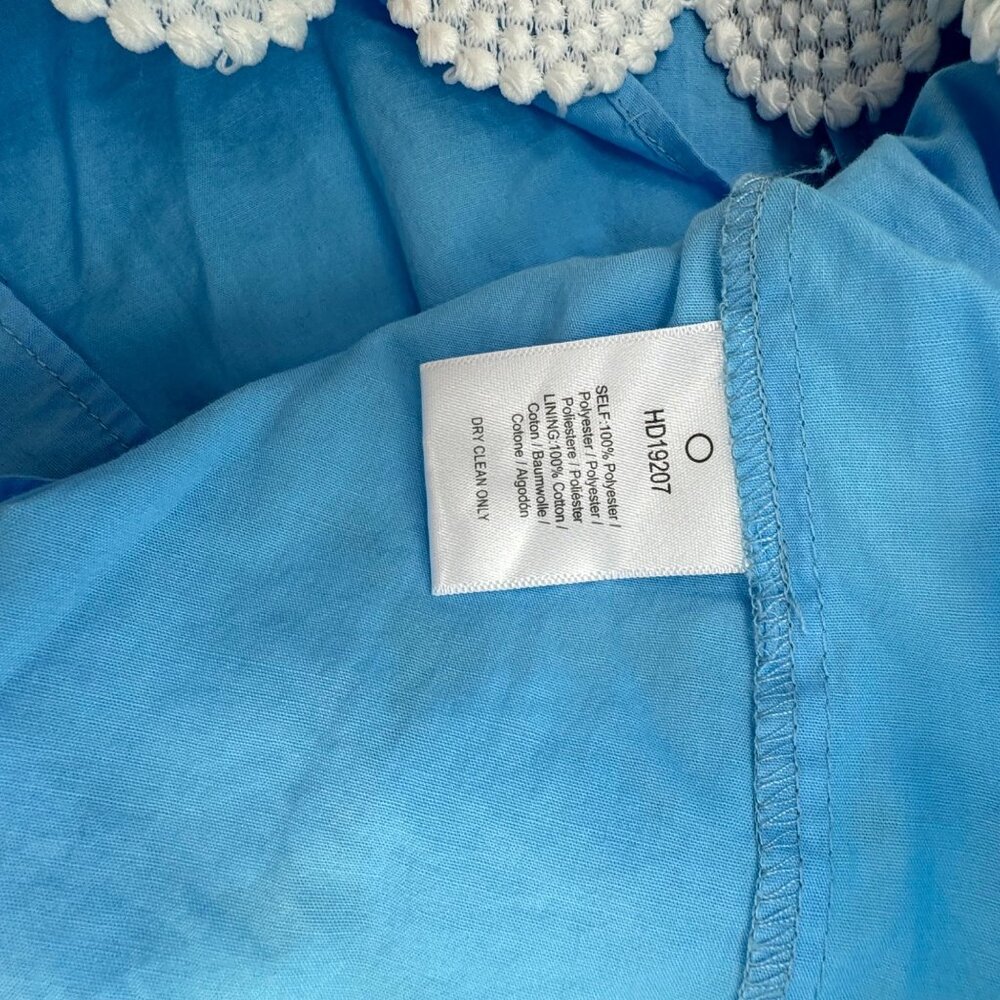 A-Tout- Age Size 8 Mollie Doily White & Blue Crochet Lace Skirt With side Zipper - Picture 4 of 10